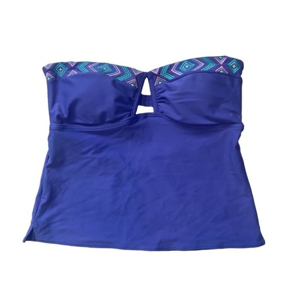 Aerie Tankini Top  Size Medium Purple Blue Strapless Straps Included‎ NWT - Picture 1 of 8